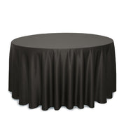 120 inch L'amour Satin Round Tablecloth Black