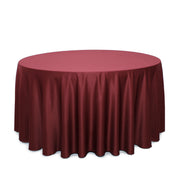 120 inch L'amour Satin Round Tablecloth Burgundy
