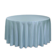 120 inch L'amour Satin Round Tablecloth Dusty Blue