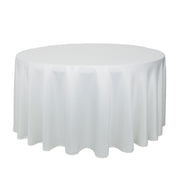 120 inch L'amour Satin Round Tablecloth White