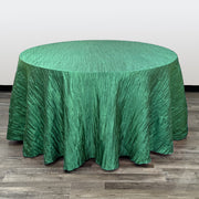 108 Inch Round Crinkle Taffeta Tablecloth Hunter Green