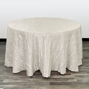 120 inch Crinkle Taffeta Round Tablecloth Ivory - Bridal Tablecloth