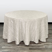 108 Inch Round Crinkle Taffeta Tablecloth Ivory - Bridal Tablecloth