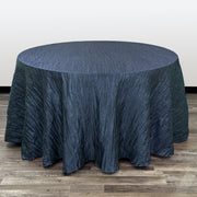 120 inch Crinkle Taffeta Round Tablecloth Navy Blue - Bridal Tablecloth