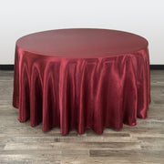 120 inch Satin Round Tablecloth Burgundy - Bridal Tablecloth