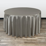 120 inch Satin Round Tablecloth Platinum - Bridal Tablecloth