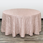132 inch Crinkle Taffeta Round Tablecloth Blush - Bridal Tablecloth