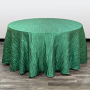 132 Inch Round Crinkle Taffeta Tablecloth Hunter Green - Bridal Tablecloth