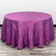 132 inch Crinkle Taffeta Round Tablecloth Purple - Bridal Tablecloth