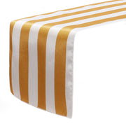 14 x 108 inch Satin Table Runner Gold and White Striped - Bridal Tablecloth
