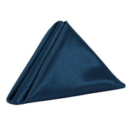 20 inch Satin Cloth Napkins Navy Blue (Pack of 10) - Bridal Tablecloth