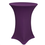 30 inch Highboy Cocktail Round Spandex Table Cover Eggplant