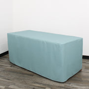6 ft Fitted Polyester Tablecloth Rectangular Dusty Blue