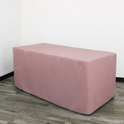 6 ft Fitted Polyester Tablecloth Rectangular Dusty Rose