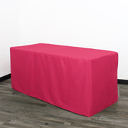 6 ft Rectangular Fitted Polyester Tablecloth Fuchsia