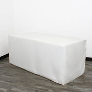 6 ft Rectangular Fitted Polyester Tablecloth White