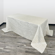 90 x 132 inch Crinkle Taffeta Rectangular Tablecloth Ivory - Bridal Tablecloth