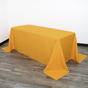 90 x 132 inch Polyester Rectangular Tablecloth Gold