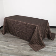 90 x 156 Inch Rectangular Crinkle Taffeta Tablecloth Chocolate Brown