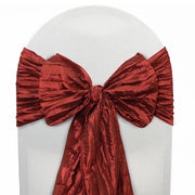 Crinkle Taffeta Chair Sashes Burgundy (Pack of 10) - Bridal Tablecloth