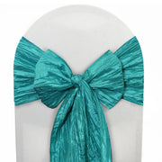 Crinkle Taffeta Chair Sashes Teal (Pack of 10) - Bridal Tablecloth