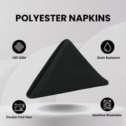 20 inch Polyester Cloth Napkins Black (Pack of 10)