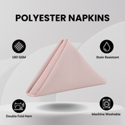 20 inch Polyester Cloth Napkins Blush (Pack of 10)