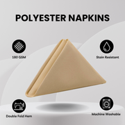 20 inch Polyester Cloth Napkins Champagne (Pack of 10)
