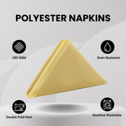 20 inch Polyester Cloth Napkins Pastel Yellow (Pack of 10)