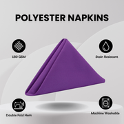 20 inch Polyester Cloth Napkins Purple (Pack of 10)