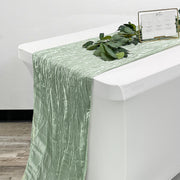 14 x 108 Inch Crinkle Taffeta Table Runner Sage