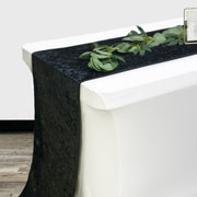 14 x 108 Inch Crushed Velvet Table Runner Black