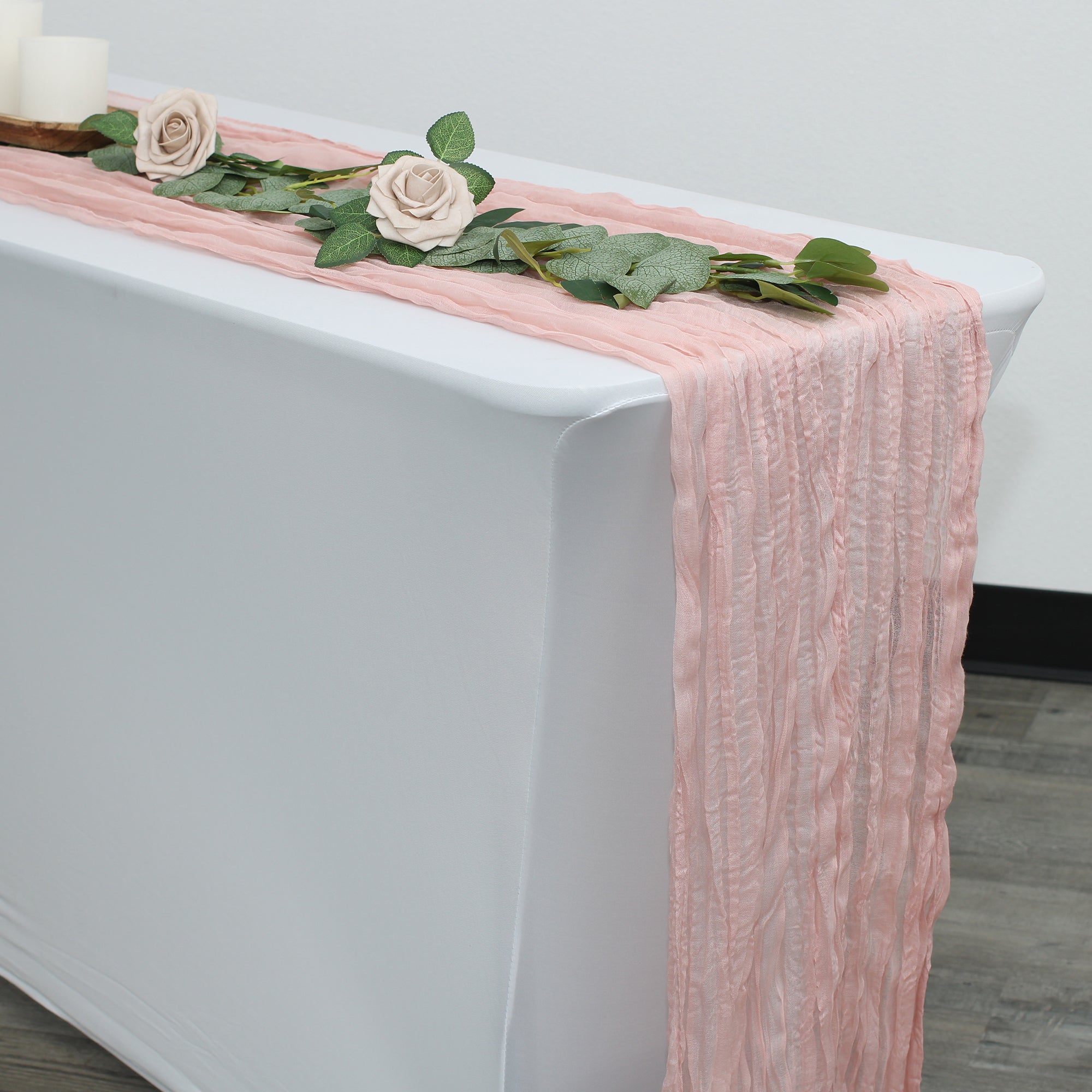 pink dresser runner Pink Floral Ruffle Table Runner