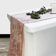 14 x 108 Inch Crushed Velvet Table Runner Blush
