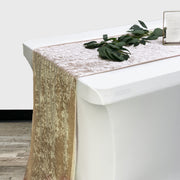 14 x 108 Inch Crushed Velvet Table Runner Champagne