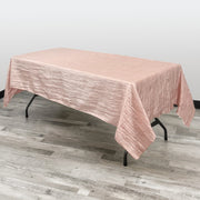 60 x 102 Inch Rectangular Crinkle Taffeta Tablecloth Blush - Bridal Tablecloth