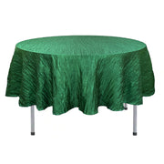 90 Inch Round Crinkle Taffeta Tablecloth Hunter Green