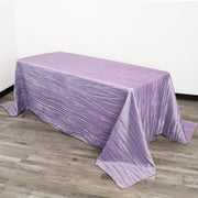 90 x 132 inch Rectangular Crinkle Taffeta Tablecloths Lavender