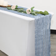 35 in X 10 ft Gauze Cheesecloth Table Runner Dusty Blue