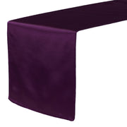 14 x 108 inch Satin Table Runner Eggplant - Bridal Tablecloth