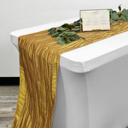14 x 108 inch Crinkle Taffeta Table Runner Gold