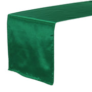 14 x 108 inch Satin Table Runner Hunter Green - Bridal Tablecloth