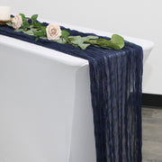 35 in X 10 ft Gauze Cheesecloth Table Runner Navy Blue