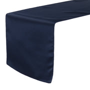 14 x 108 inch L'amour Satin Table Runner Navy Blue - Bridal Tablecloth