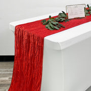 14 x 108 inch Crinkle Taffeta Table Runner Red
