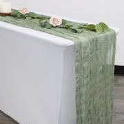 35 in X 10 ft Gauze Cheesecloth Table Runner Sage