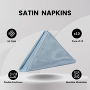 20 Inch Satin Cloth Napkins Dusty Blue (Pack of 10)