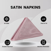 20 Inch Satin Cloth Napkins Dusty Rose (Pack of 10)
