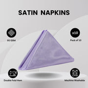 20 inch Satin Cloth Napkins Lavender (Pack of 10)