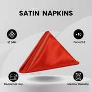 20 inch Satin Cloth Napkins Red (Pack of 10)